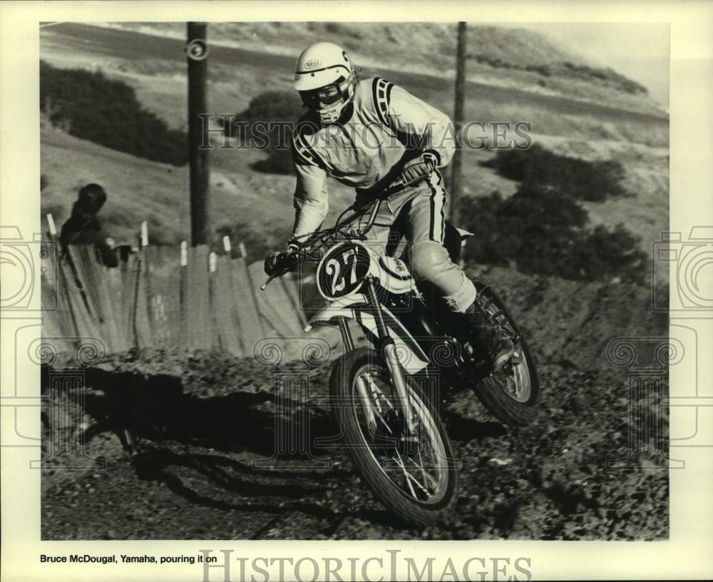 Press Photo Yamaha motocross race rider Bruce McDougal in action - sas14788 - Historic Images