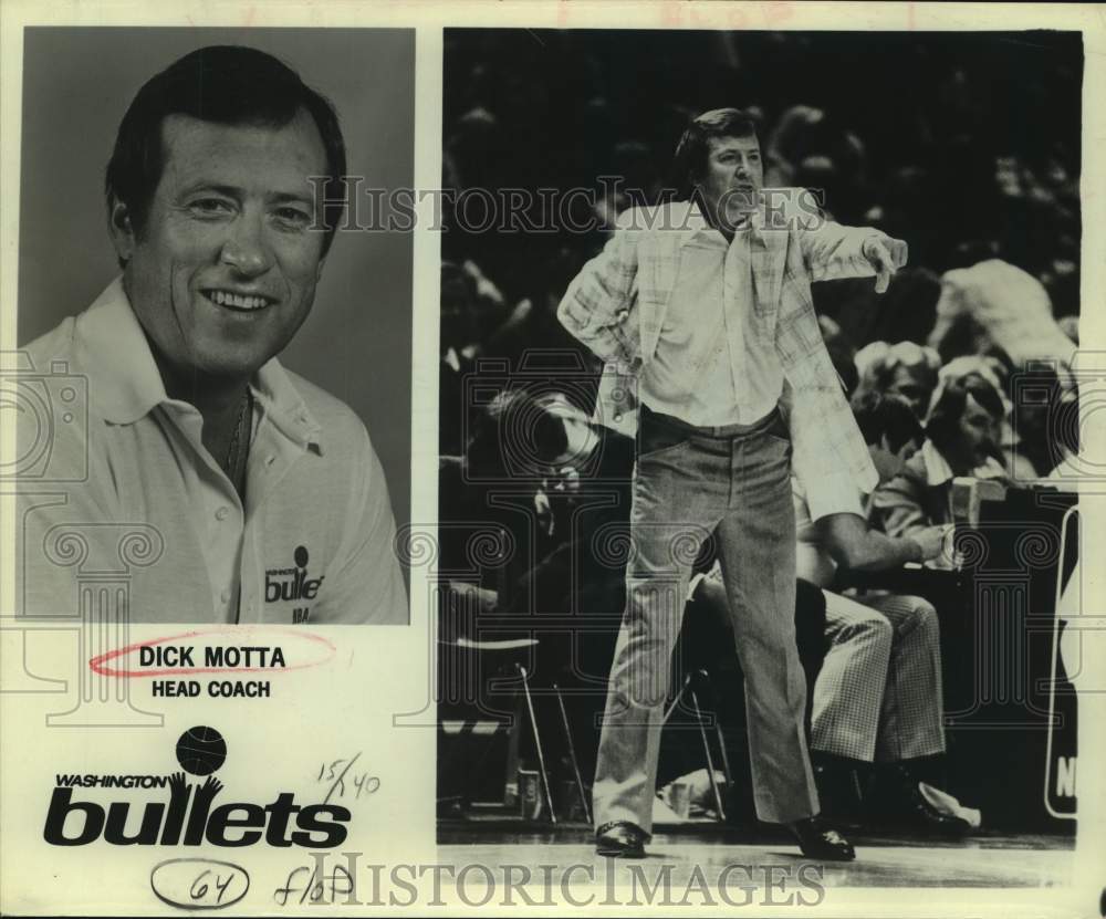 1980 Press Photo Dick Motta, head coach, Washington Bullets basketball - Historic Images