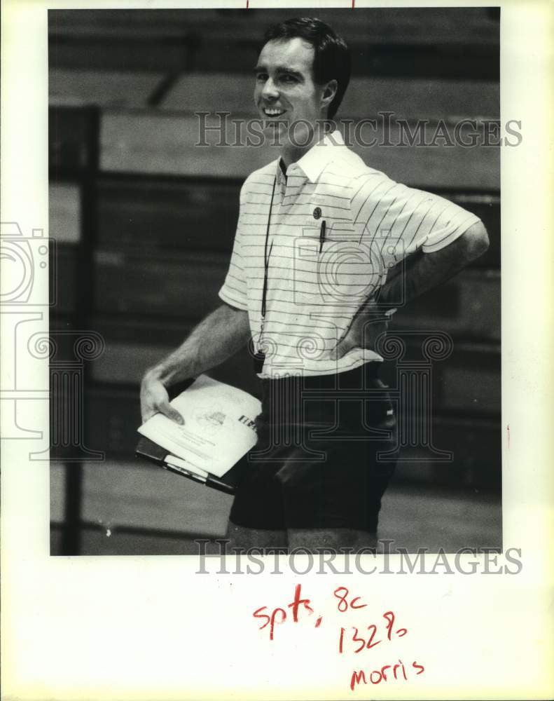 1987 Press Photo Clemens High basketball coach Steve Morris - sas14971 - Historic Images