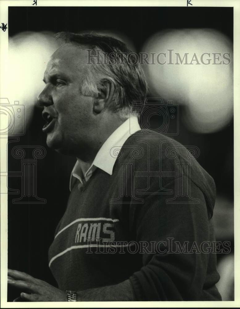 1989 Press Photo Los Angeles Rams football coach John Robinson - sas15289 - Historic Images