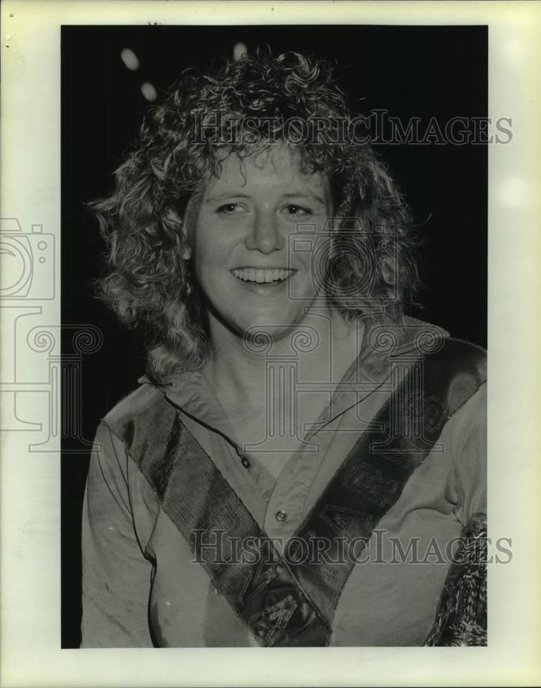 1986 Press Photo Arena polo player Rachel Smith at San Antonio Rose Palace - Historic Images