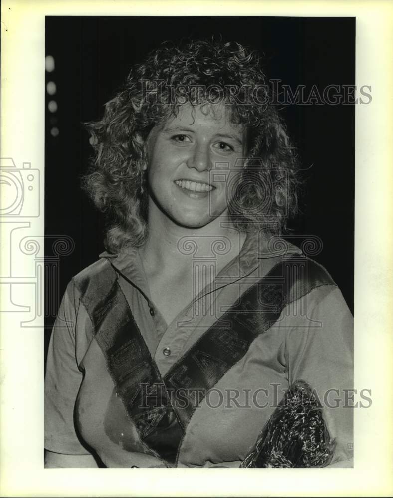1986 Press Photo Arena polo player Rachel Smith at San Antonio Rose Palace - Historic Images