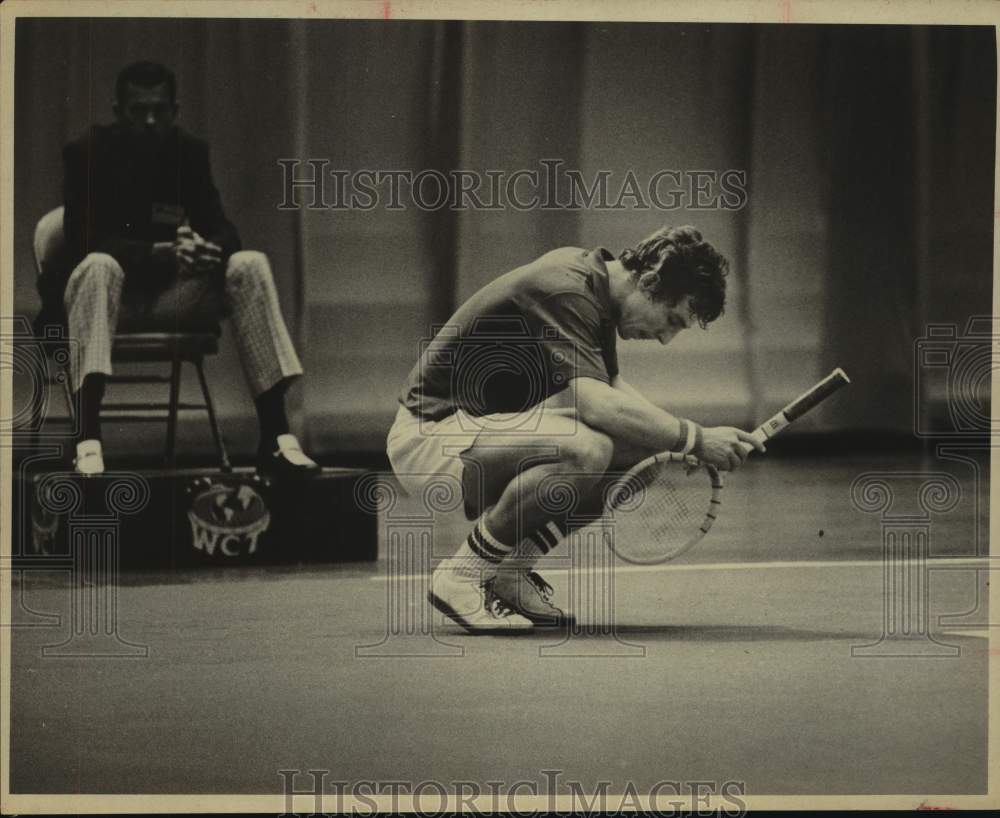 1975 Press Photo Tennis player Dick Stockton reacts to a call - sas15618 - Historic Images