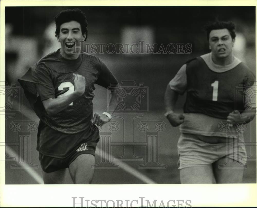 1990 Press Photo Michael Martinez competes in the Special Olympics at Blossom - Historic Images