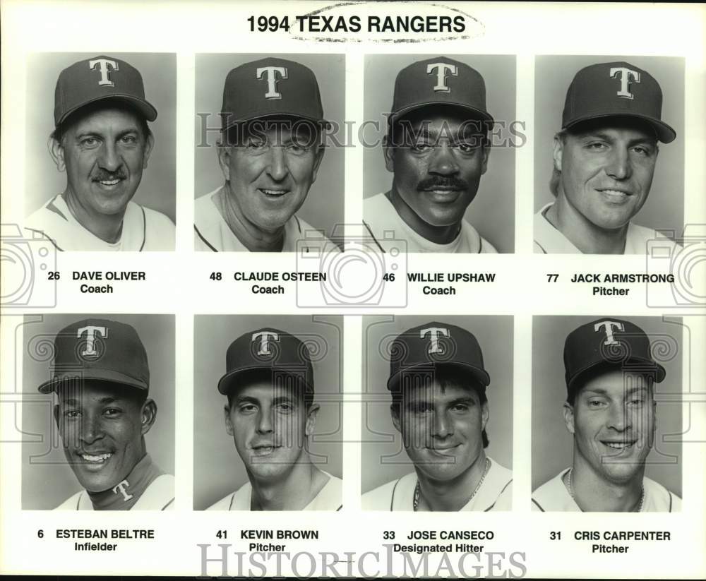 1994 Press Photo Texas Rangers baseball mug shots - sas15674 - Historic Images
