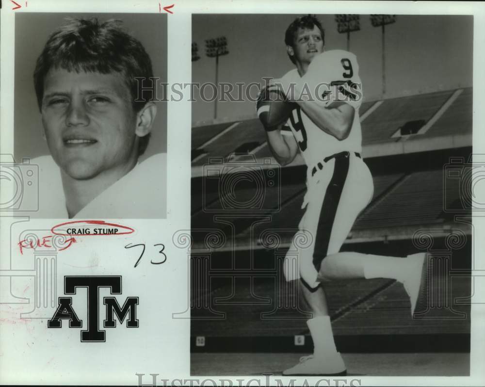 Press Photo Texas A&amp;M college football player Craig Stump - sas15870 - Historic Images