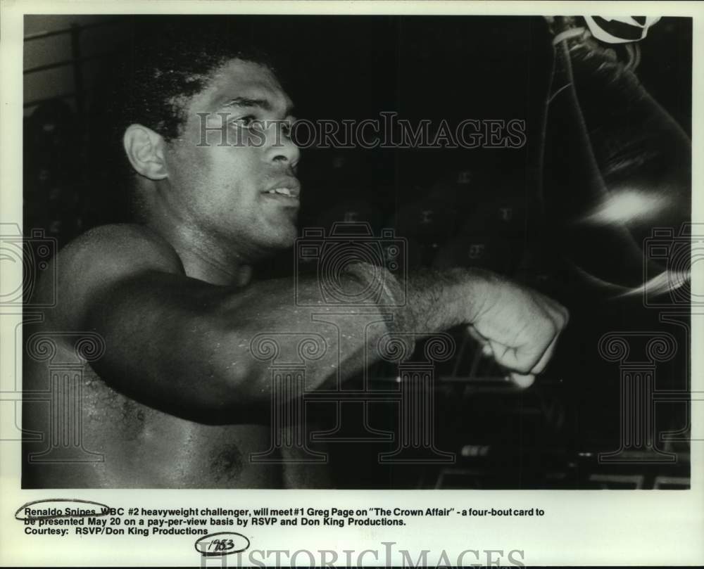 1982 Press Photo Heavyweight boxer Renaldo Snipes - sas15951-Historic Images