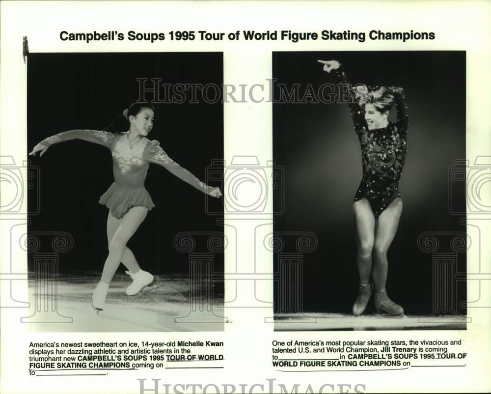 1995 Press Photo Figure skaters Michelle Kwan and Jill Trenary - sas15982 - Historic Images