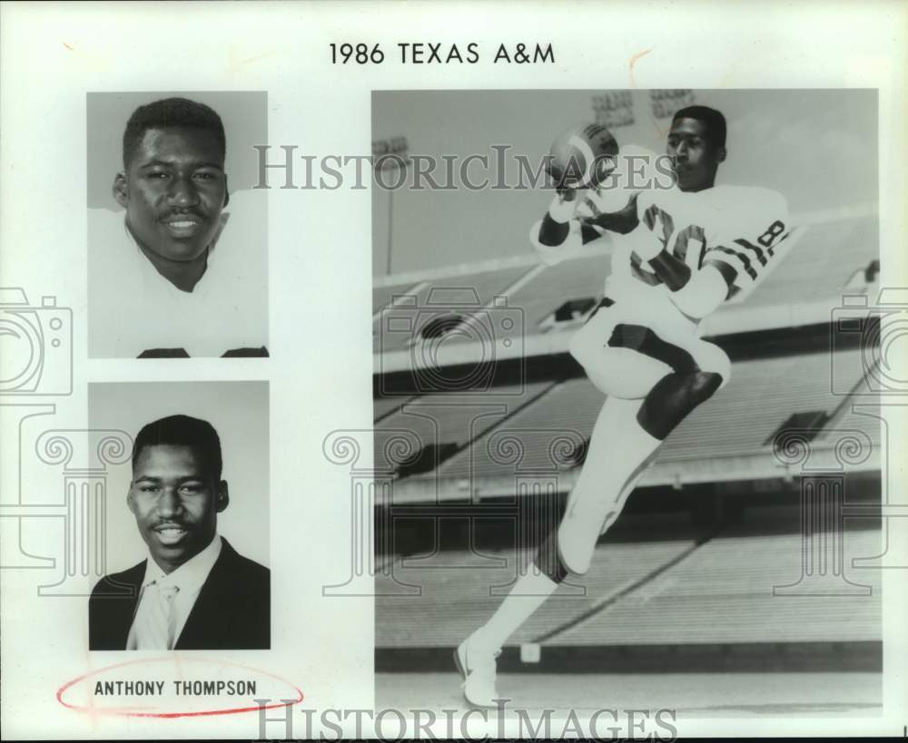 1986 Press Photo Texas A&M college football player Anthony Thompson - sas16217 - Historic Images