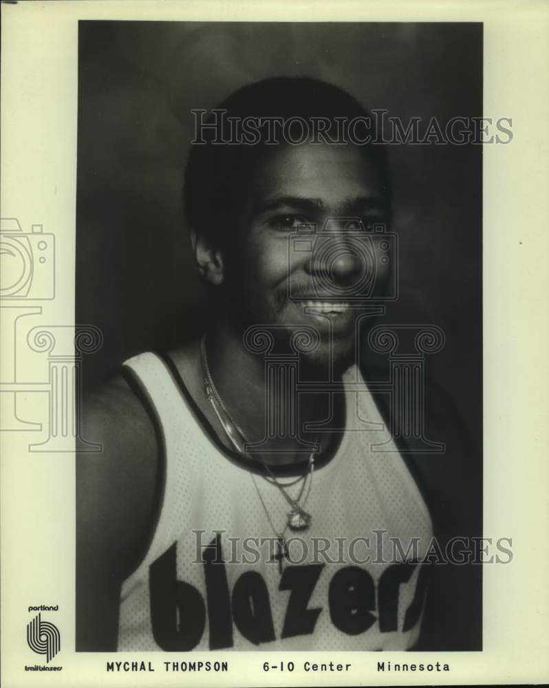 Press Photo Portland Trail Blazers basketball center Mychal Thompson - sas16445 - Historic Images