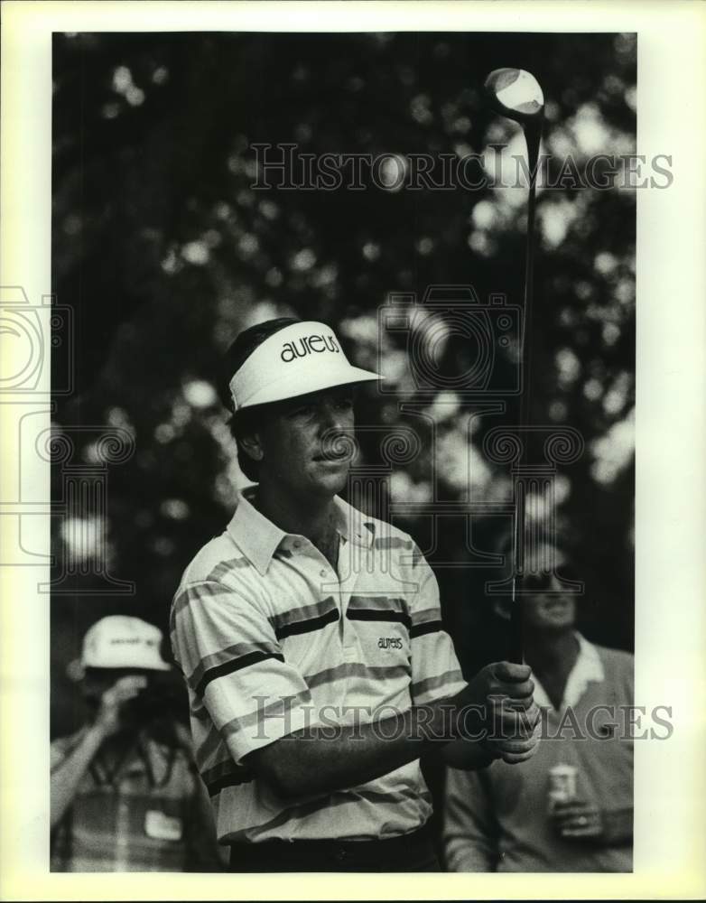 1987 Press Photo Golfer Larry Mize plays the Nabisco Championship of Golf - Historic Images