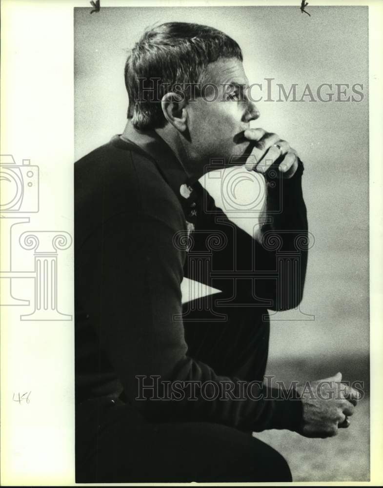 1989 Press Photo Corpus Christ Carroll High football coach Jim Slaughter - Historic Images