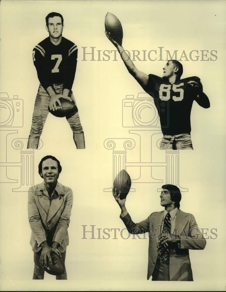 1977 Press Photo Former Notre Dame football players John Huarte and Jack Snow - Historic Images