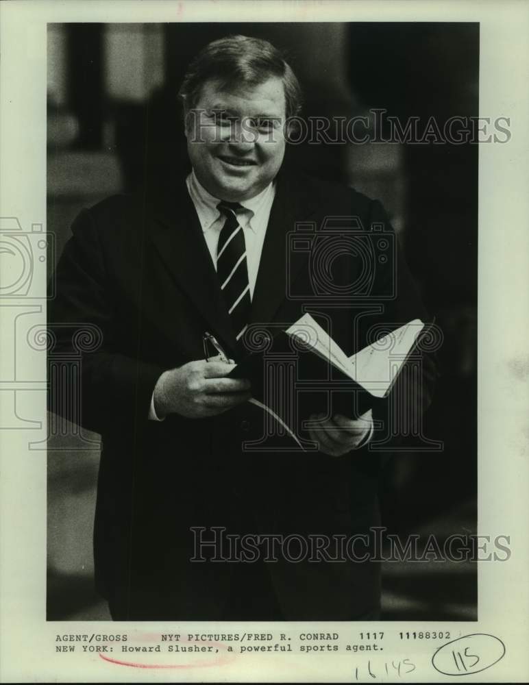 1983 Press Photo Sports agent Howard Slusher - sas16530 - Historic Images