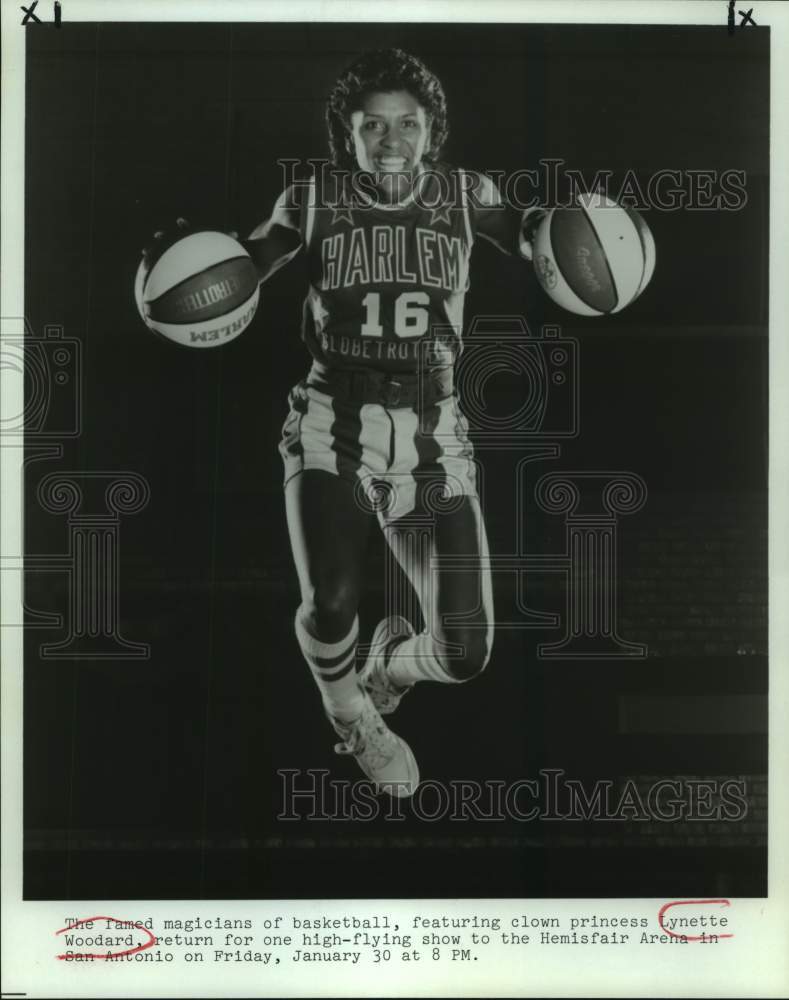 Press Photo Harlem Globetrotters basketball player Lynette Woodard - sas16560 - Historic Images