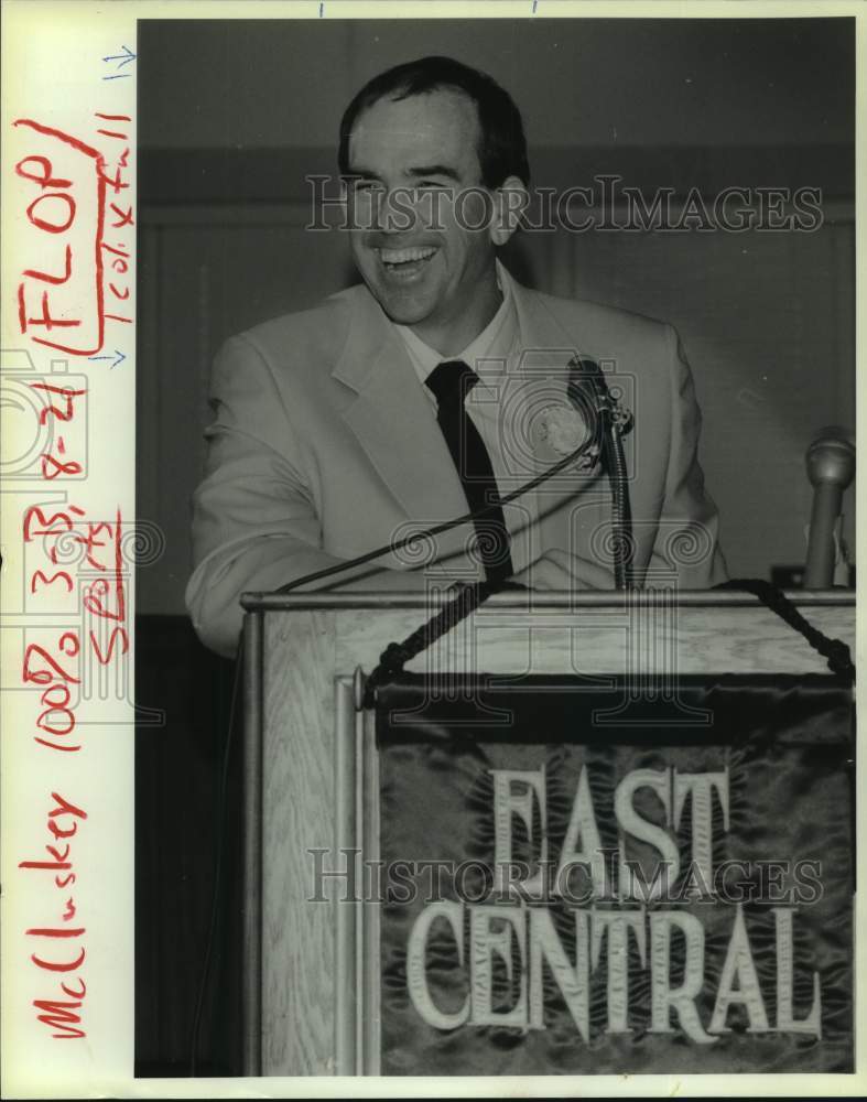 1989 Press Photo New East Central High football coach Harry B. McCluskey - Historic Images