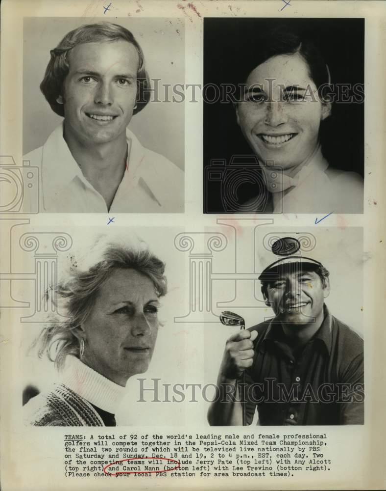 Press Photo Golfers Jarry Pate, Amy Alcott, Carol Mann and Lee Trevino - Historic Images
