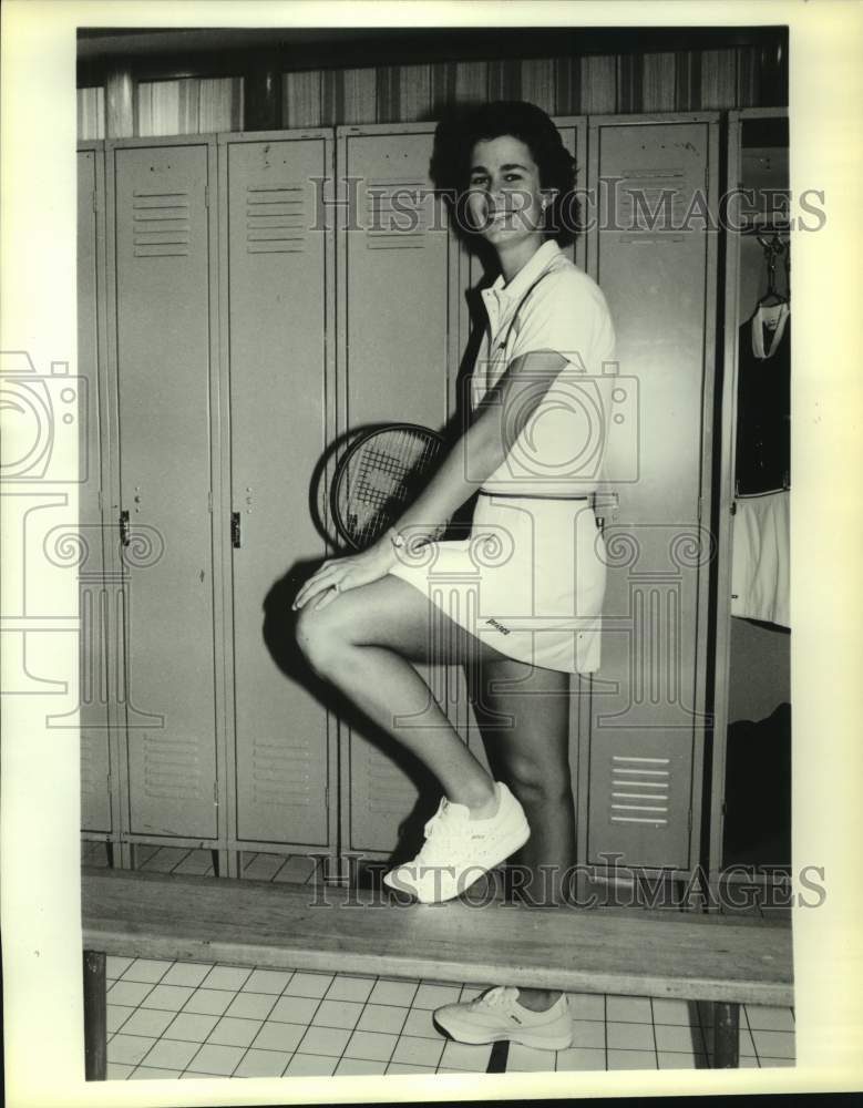 1985 Press Photo Tennis star Pam Shriver, endorser of Prince equipment - Historic Images