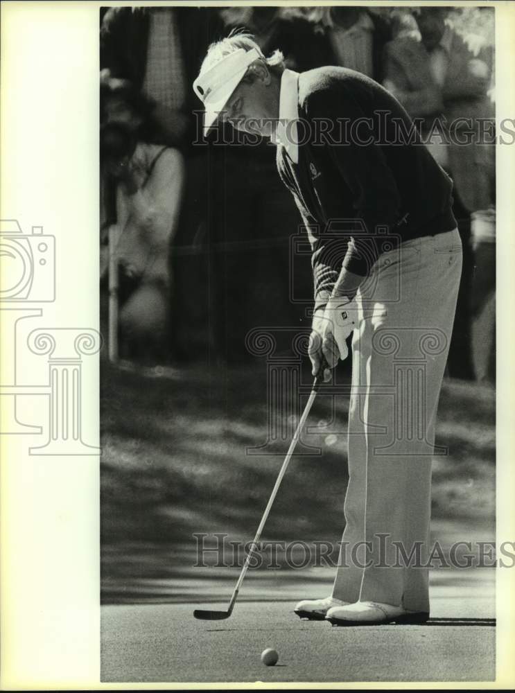 1985 Press Photo Golfer John Mahaffey on his way to a playoff victory - Historic Images