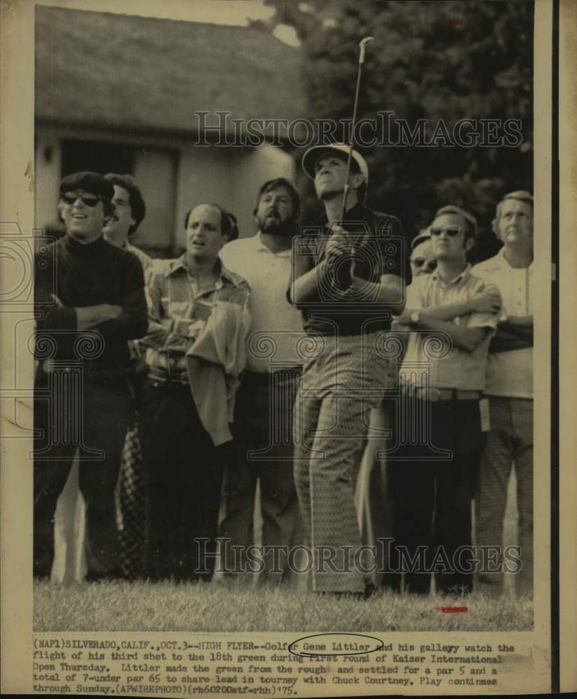 1975 Press Photo Golfer Co-leader Gene Littler plays the Kaiser International - Historic Images