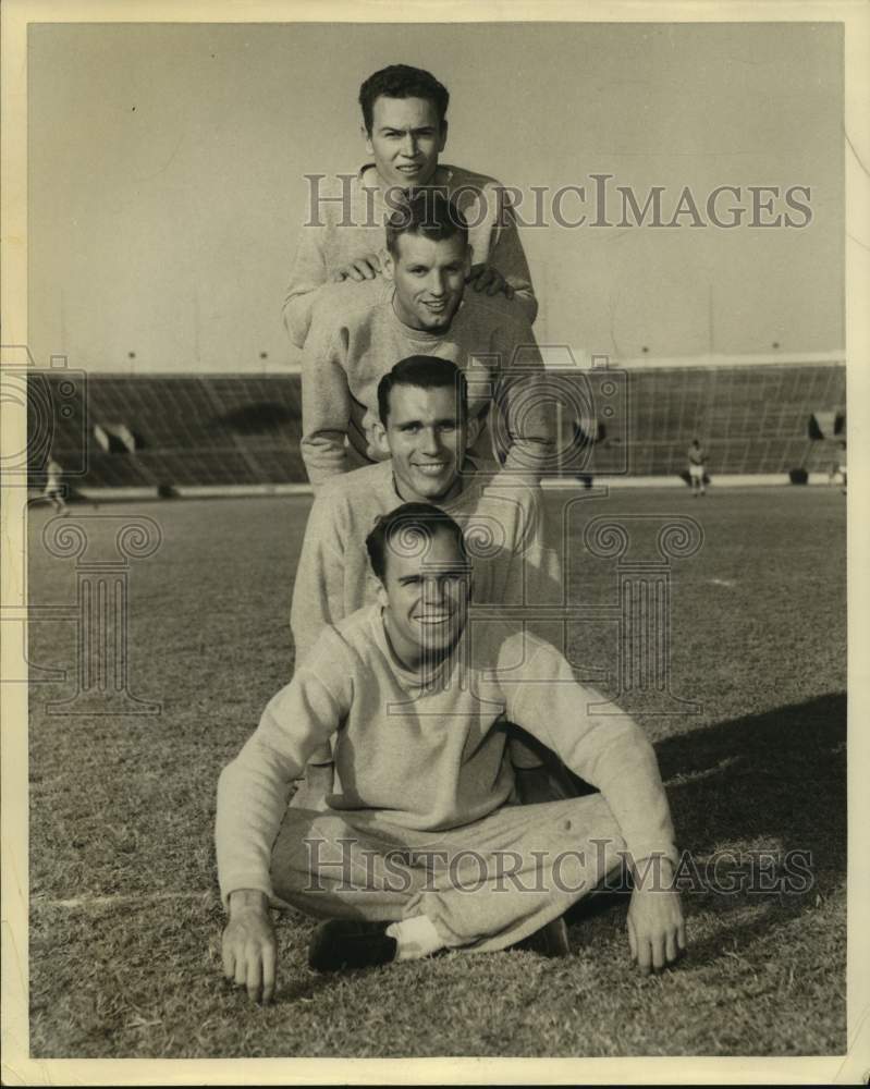 Press Photo A trio of Texas Longhorns football players - sas16735 - Historic Images