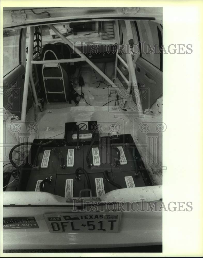 1991 Press Photo The interior of a car competing in solar and electric race - Historic Images