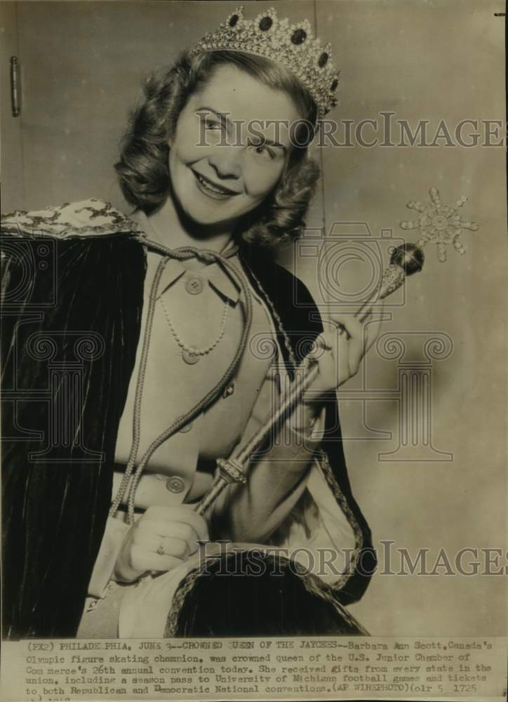 1949 Press Photo Canadian figure skater Barbara Ann Scott - sas16802- Historic Images