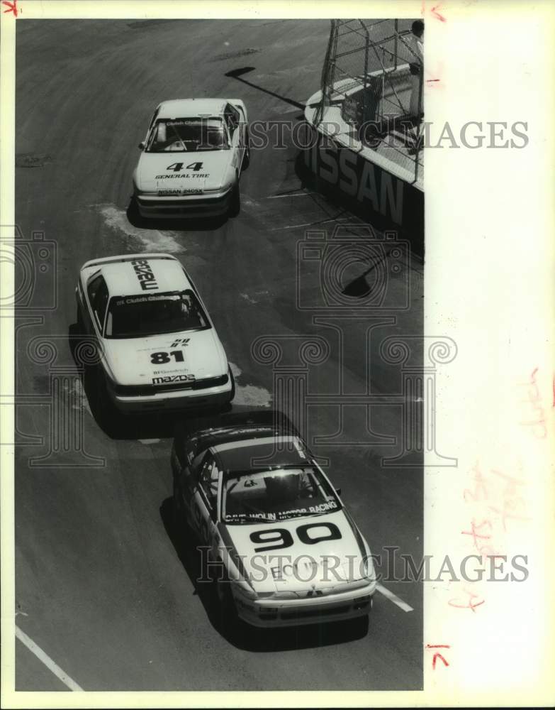 1989 Press Photo Lukclutch Challenge race drivers in San Antonio - sas16918 - Historic Images