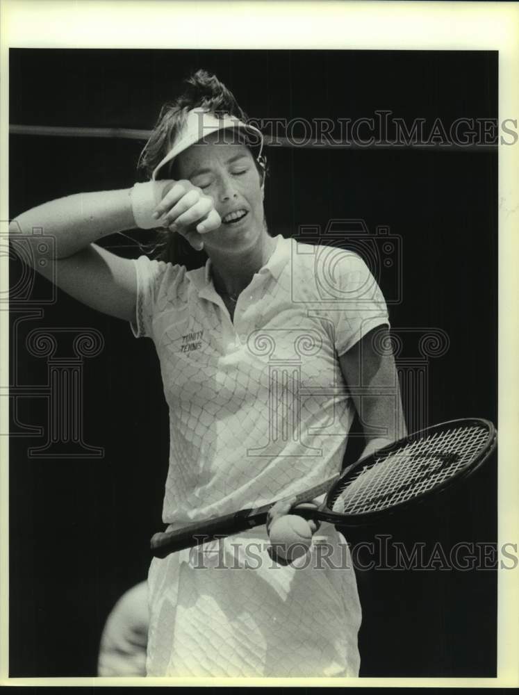 1986 Press Photo Trinity tennis player Gretchen Rush during NCAA finals - Historic Images