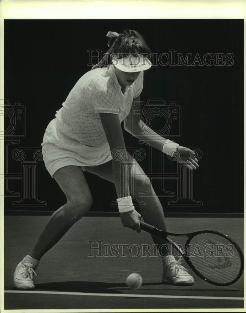 1986 Press Photo Gretchen Rush of Trinity plays NCAA Finals in Austin - Historic Images