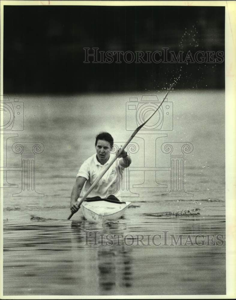 1987 Press Photo Flatwater kayaker Leila Knight - sas17121 - Historic Images