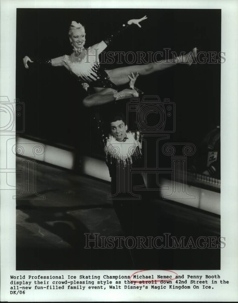 Press Photo Champion figure skaters Michael Nemec and Penny Booth in New York - Historic Images