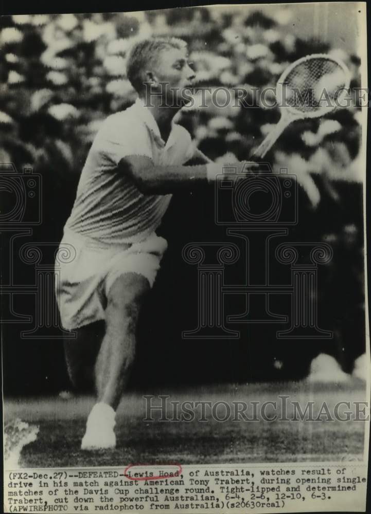 Press Photo Lewis Hoad of Australia plays Davis Cup tennis - sas17217 - Historic Images