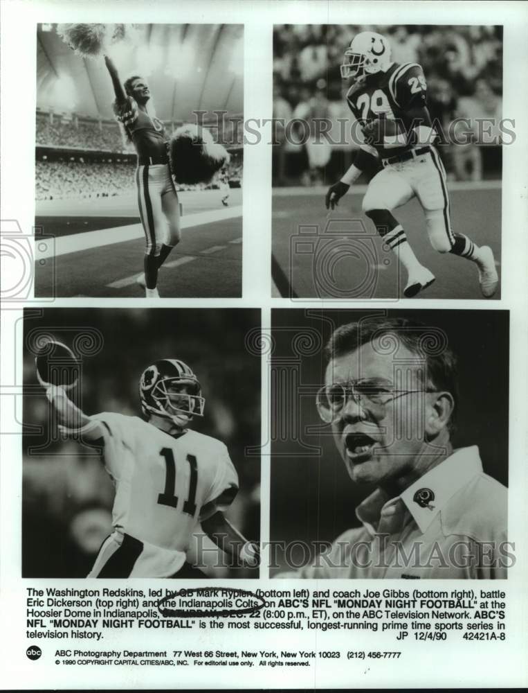 1990 Press Photo Washington Redksins and Indianapolis Colts football personnel - Historic Images