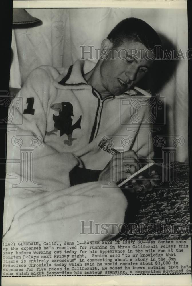 Press Photo Track and field star Wes Santee - sas17508 - Historic Images