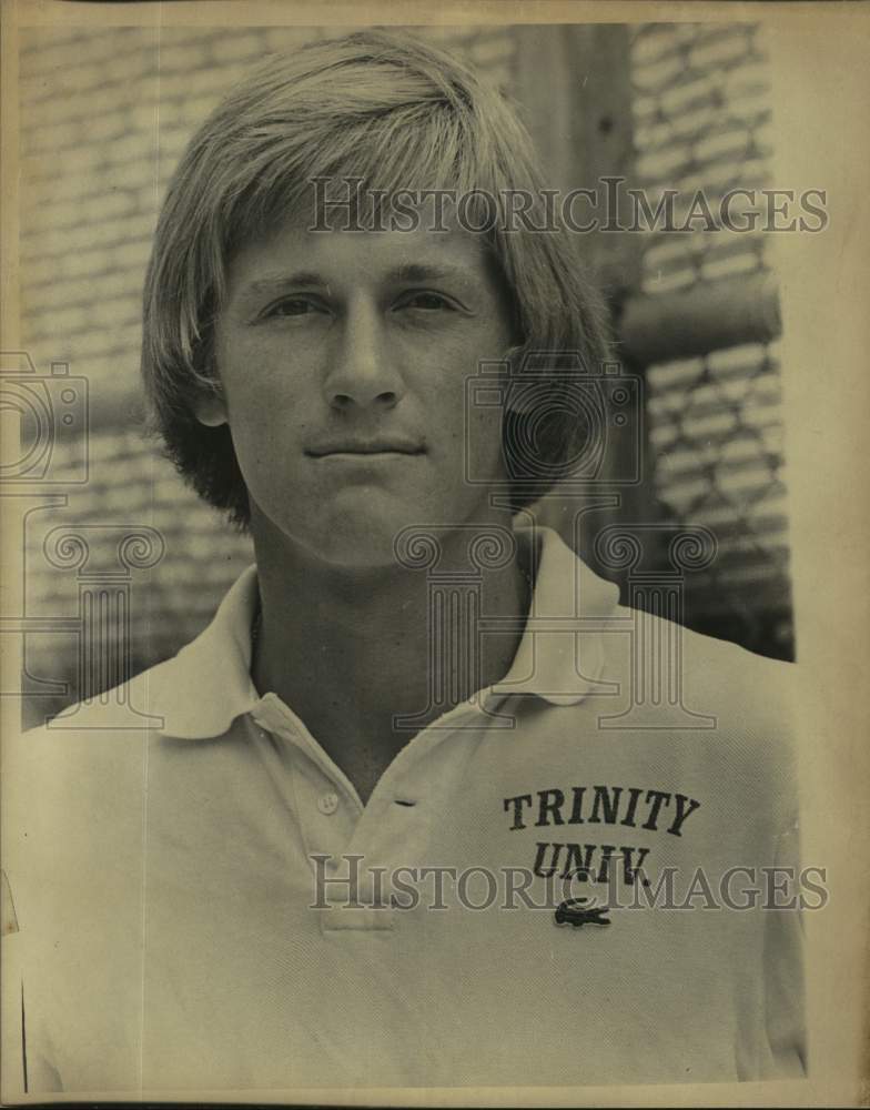 1976 Press Photo Trinity college tennis player Bill Matyastik - sas17534 - Historic Images