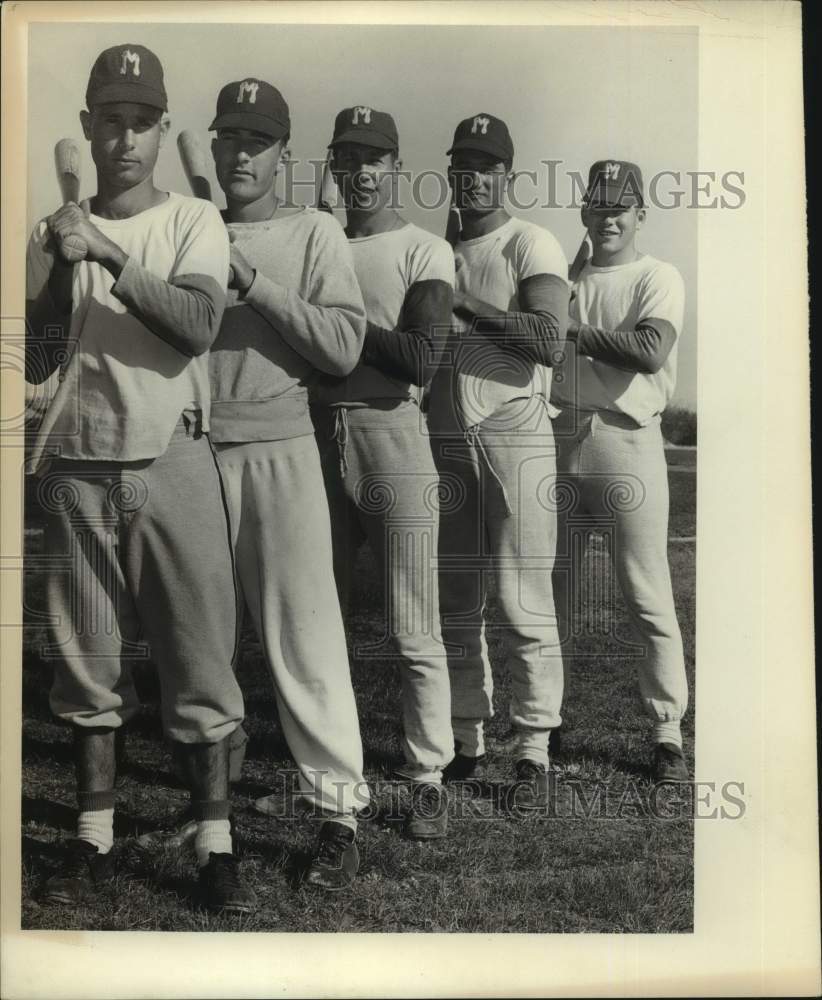 Press Photo A quintet of St. Mary&#39;s University baseball players - sas17607- Historic Images