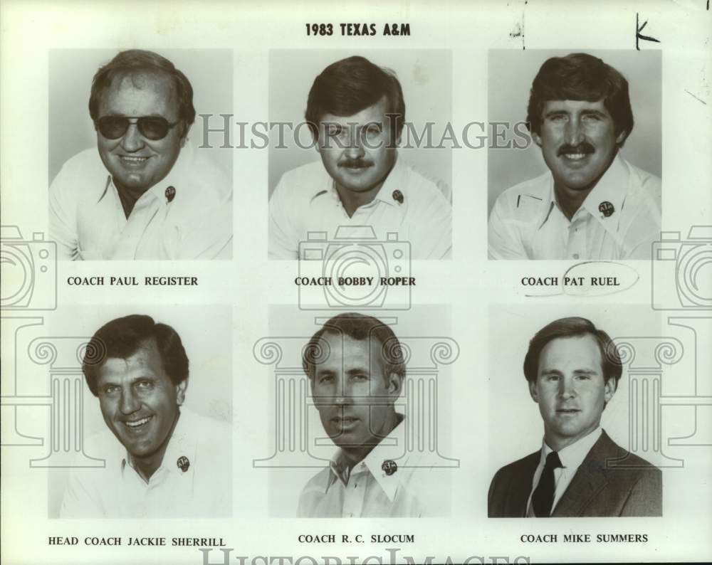 1983 Press Photo Texas A&M football mug shots - sas17796- Historic Images