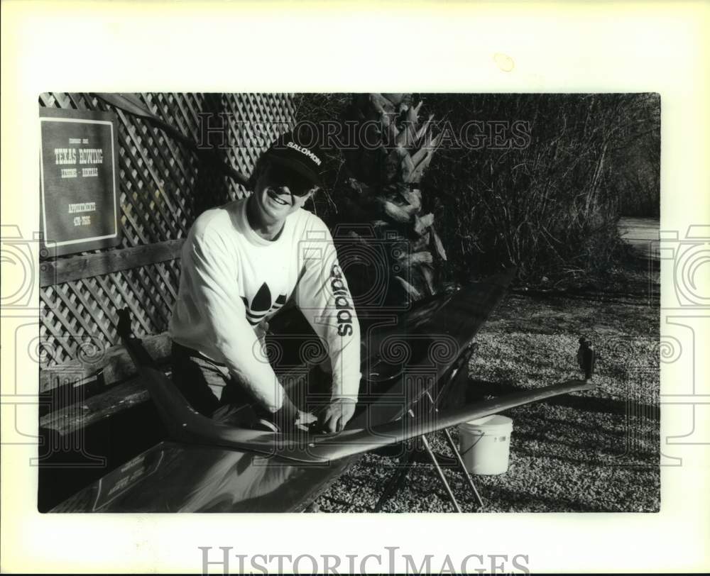 1990 Press Photo Sam Rivers of Texas Rowing - sas17800- Historic Images