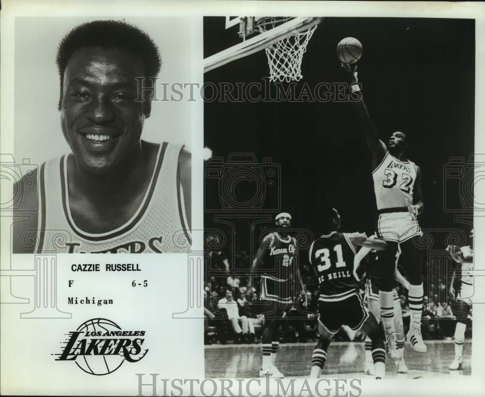 Press Photo Los Angeles Lakers basketball player Cazzie Russell - sas17899- Historic Images