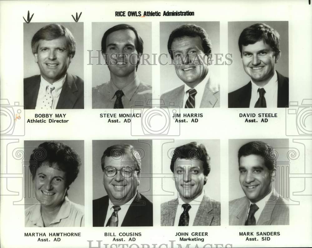 Press Photo Rice University athletic administration mug shots - sas18161 - Historic Images