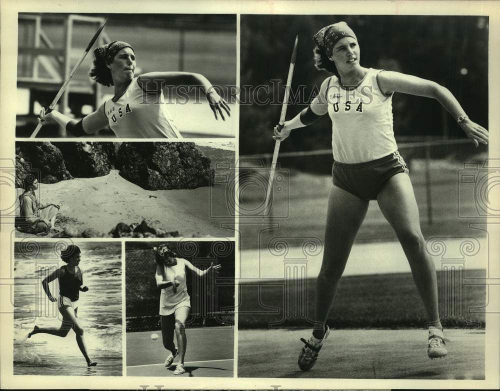 1976 Press Photo American javelin record holder Kathy Schmidt - sas18224 - Historic Images
