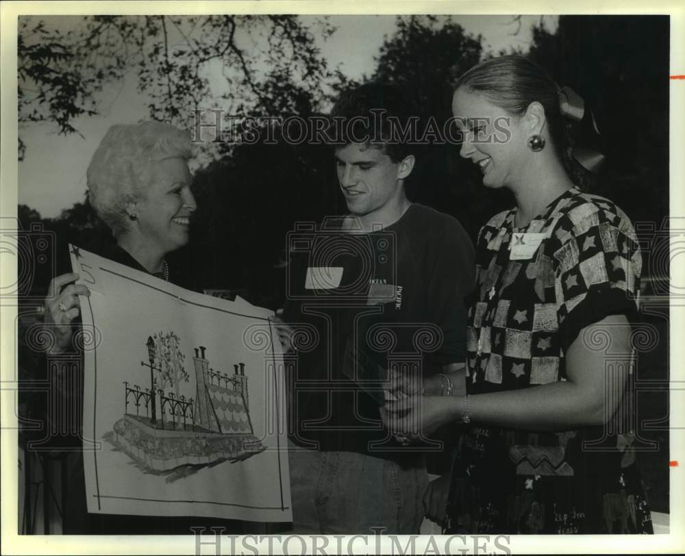 1989 Press Photo Winifred Cocke, Adam M. Wagner & Carol Callsen, Randolph High- Historic Images