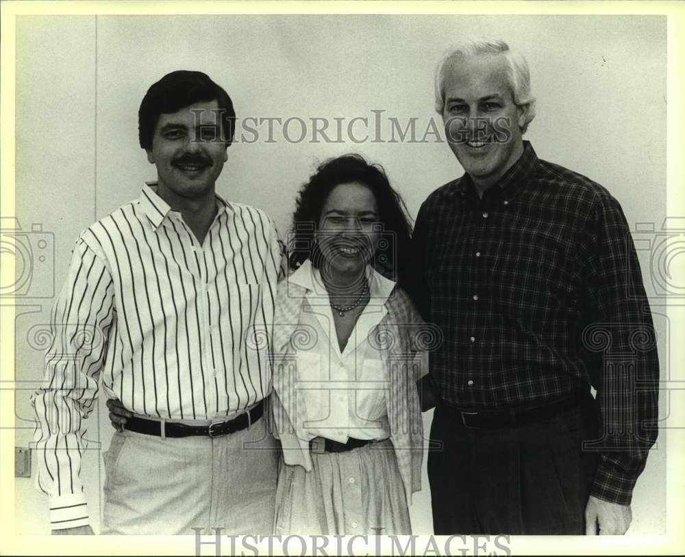 1988 Press Photo Jim Kizziar, Renee Kizziar &amp; Judge John Cornyn, San Antonio- Historic Images