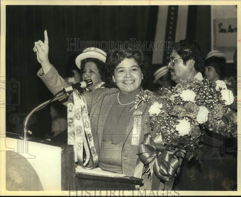 1978 Press Photo COPS President Beatrice Cortez at Podium - sas19233 - Historic Images