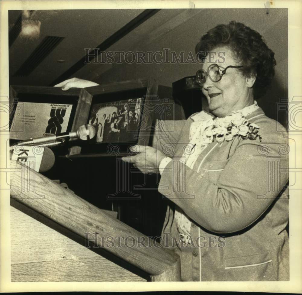 1984 Press Photo San Antonio Mayor Lila Cockrell Honored at Hilton Hotel - Historic Images