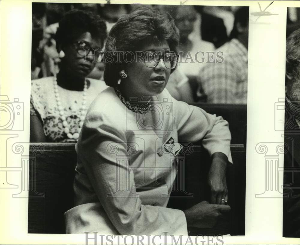 1989 Press Photo State Representative Karyne Conley at Mickey Leland Memorial- Historic Images