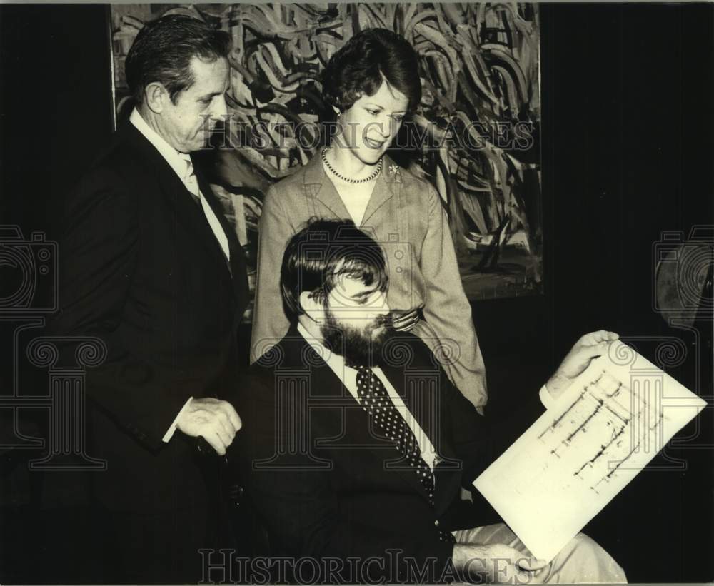 1987 Press Photo Don Harrell, Pat Ulgeon &amp; Kevin E. Consey - sas19433 - Historic Images