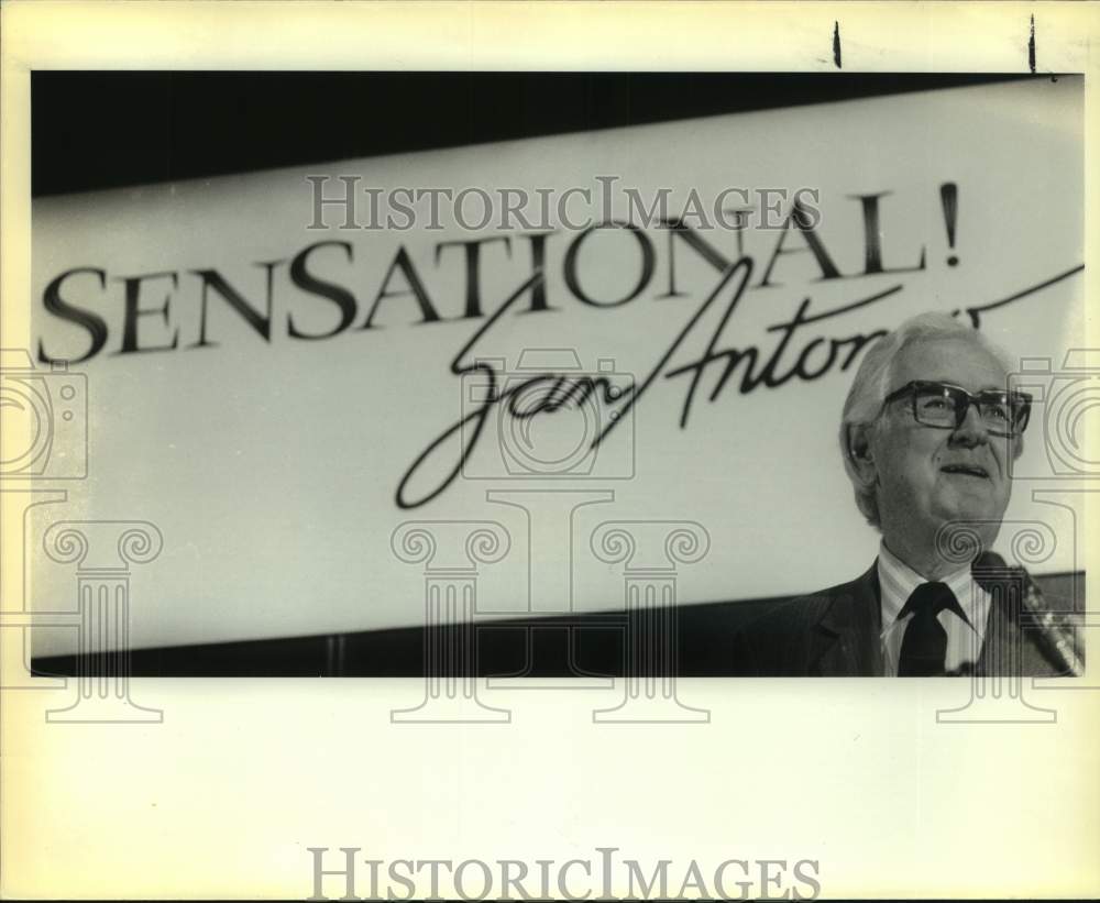 1988 Press Photo Former Governor John Connally Speaks at Opportunity Showcase 88 - Historic Images