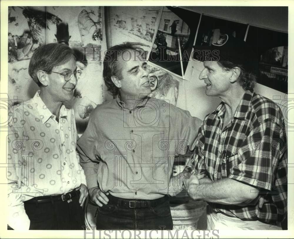 1990 Press Photo Frazier King, Ric Collier &amp; Butch Hancock, Convergence Week- Historic Images